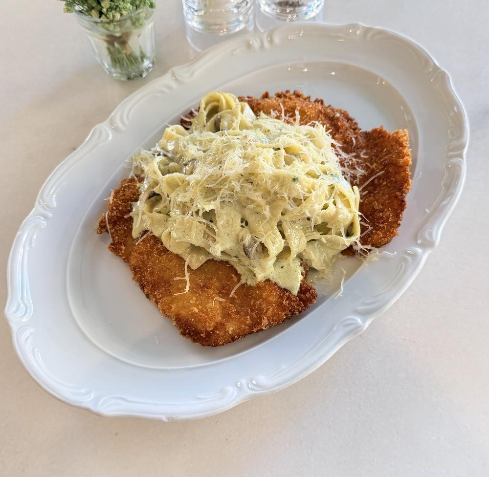Crispy Schnitzel & Fettuccine